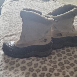 The North Face Beige and Black Snow Boots